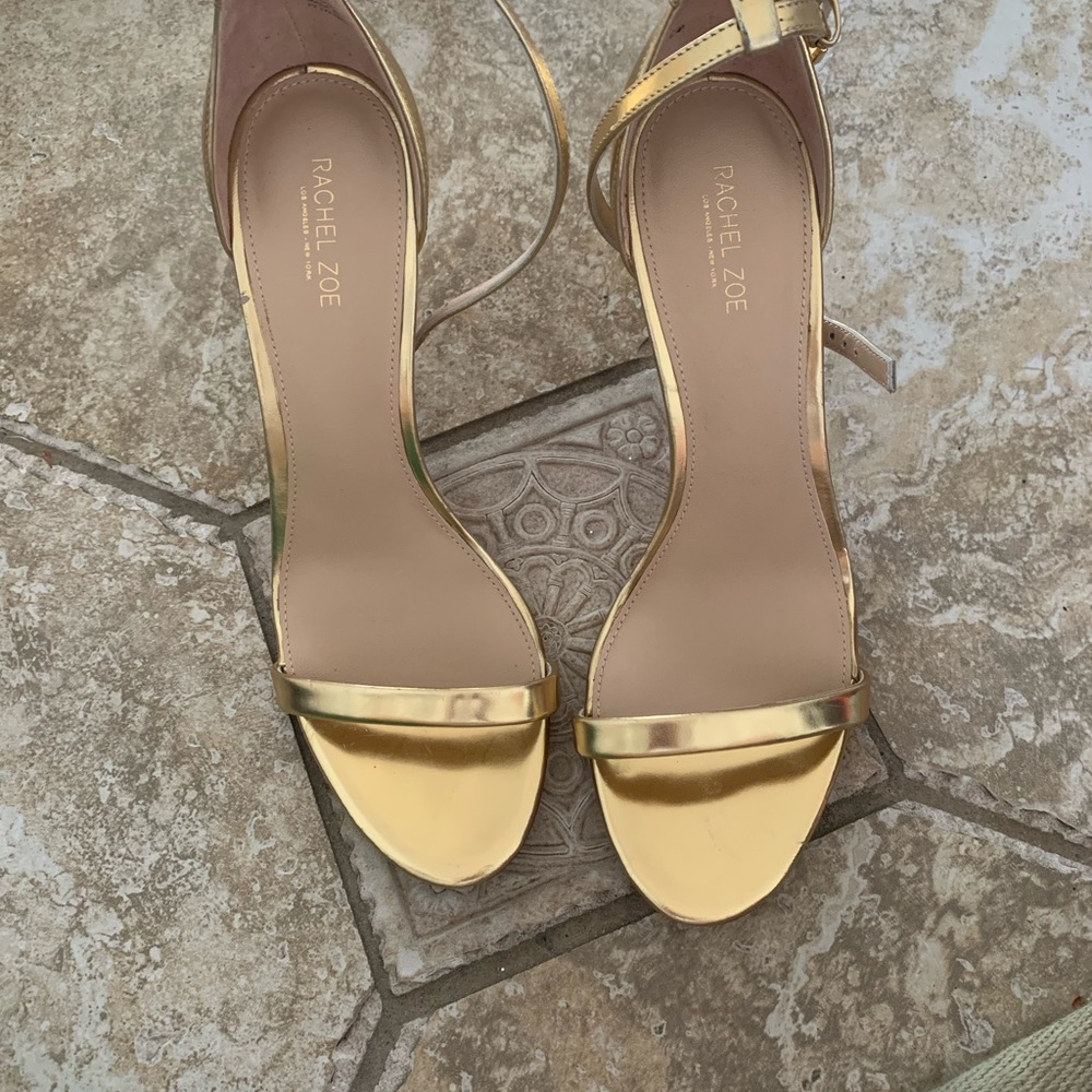 Rachel Zoe Gold Heels Elegant High-Heeled Sandals